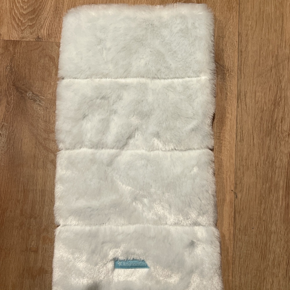 American Girl White Faux Fur Blanket